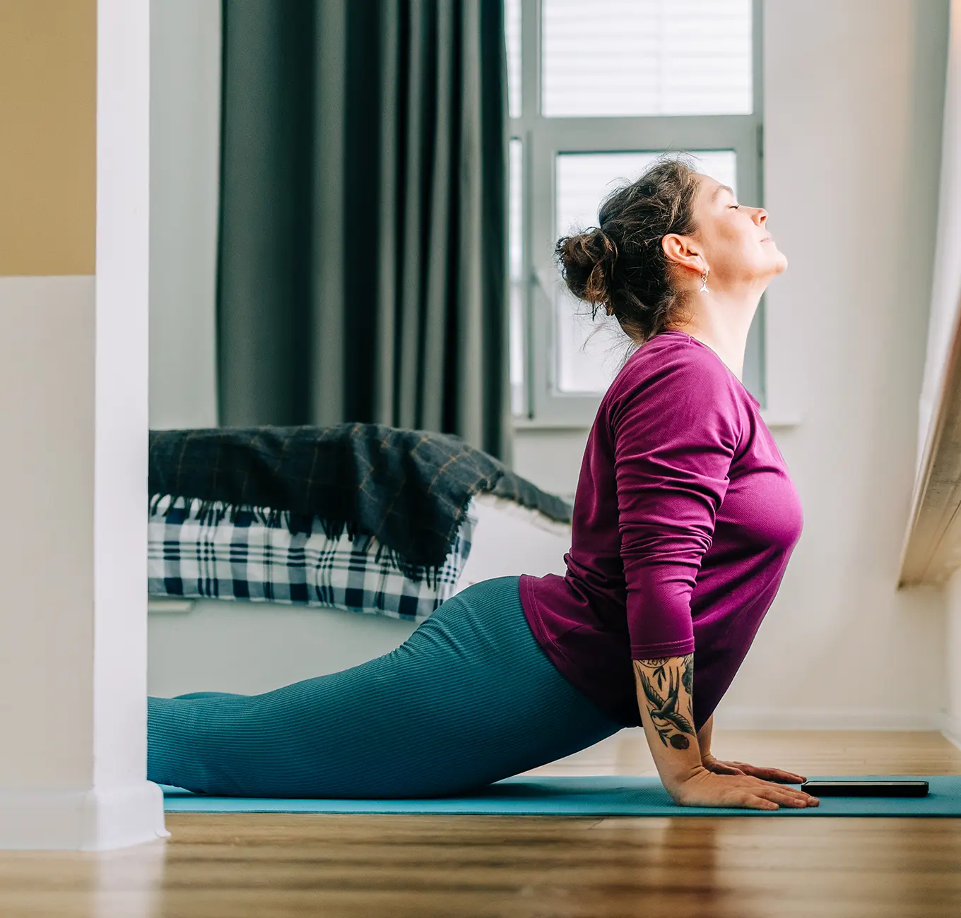 Mid-adult woman doing yoga